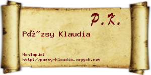 Pázsy Klaudia névjegykártya