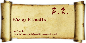 Pázsy Klaudia névjegykártya